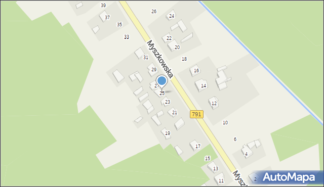 Postęp, Myszkowska, 25, mapa Postęp