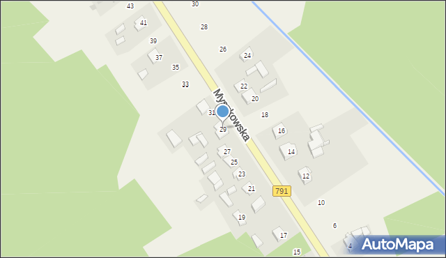 Postęp, Myszkowska, 29, mapa Postęp