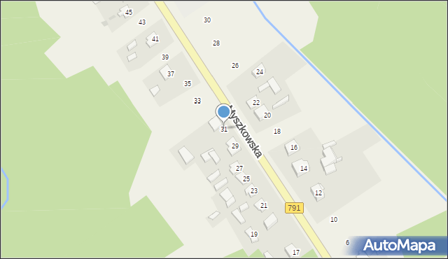 Postęp, Myszkowska, 31, mapa Postęp