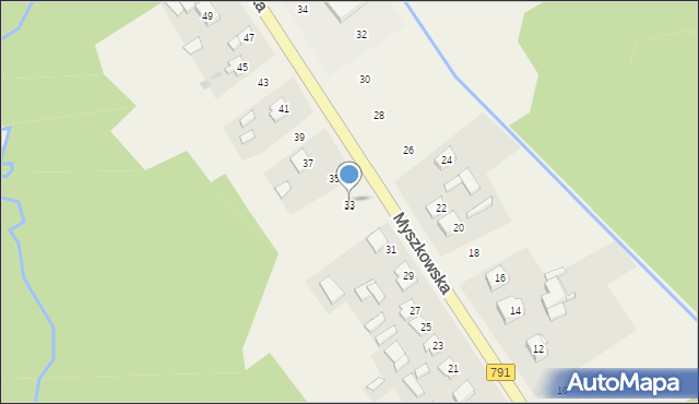 Postęp, Myszkowska, 33, mapa Postęp