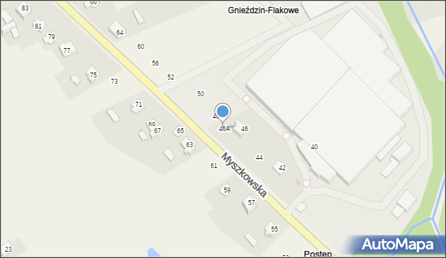 Postęp, Myszkowska, 46A, mapa Postęp