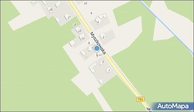 Postęp, Myszkowska, 5, mapa Postęp