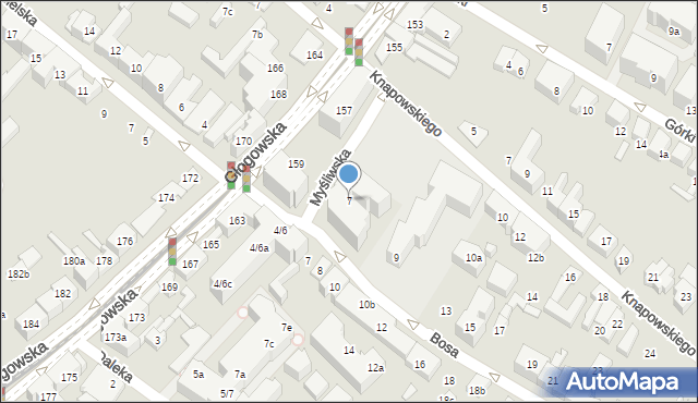 Poznań, Myśliwska, 7, mapa Poznania