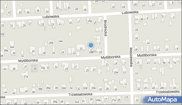 Poznań, Myśliborska, 18a, mapa Poznania