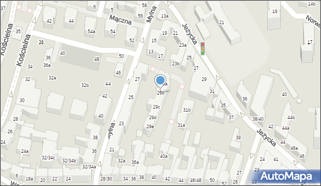 Poznań, Mylna, 29b, mapa Poznania