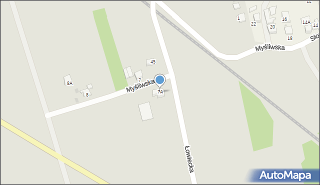 Pszczyna, Myśliwska, 7A, mapa Pszczyny