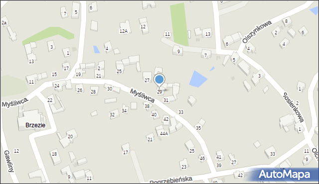 Racibórz, Myśliwca Serafina, kpt., 29, mapa Racibórz