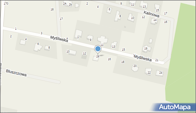 Rurzyca, Myśliwska, 14, mapa Rurzyca