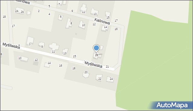 Rurzyca, Myśliwska, 19, mapa Rurzyca