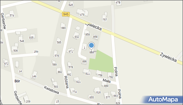 Rybarzowice, Myśliwska, 884, mapa Rybarzowice