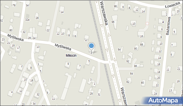 Rzeszów, Myśliwska, 2, mapa Rzeszów