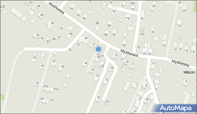 Rzeszów, Myśliwska, 41, mapa Rzeszów