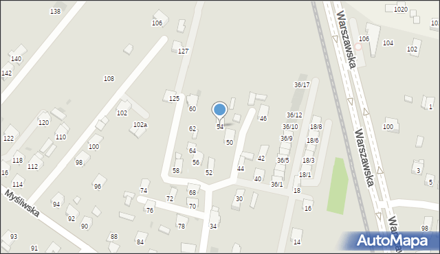 Rzeszów, Myśliwska, 54, mapa Rzeszów