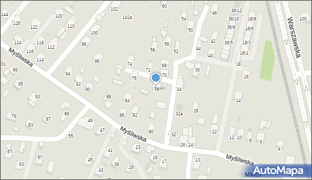 Rzeszów, Myśliwska, 78, mapa Rzeszów