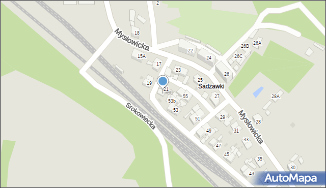 Siemianowice Śląskie, Mysłowicka, 21A, mapa Siemianowice Śląskie
