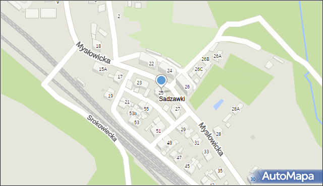 Siemianowice Śląskie, Mysłowicka, 25, mapa Siemianowice Śląskie