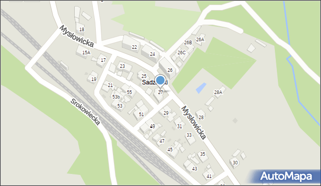 Siemianowice Śląskie, Mysłowicka, 27, mapa Siemianowice Śląskie