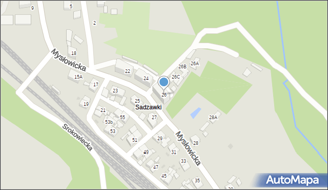 Siemianowice Śląskie, Mysłowicka, 26, mapa Siemianowice Śląskie