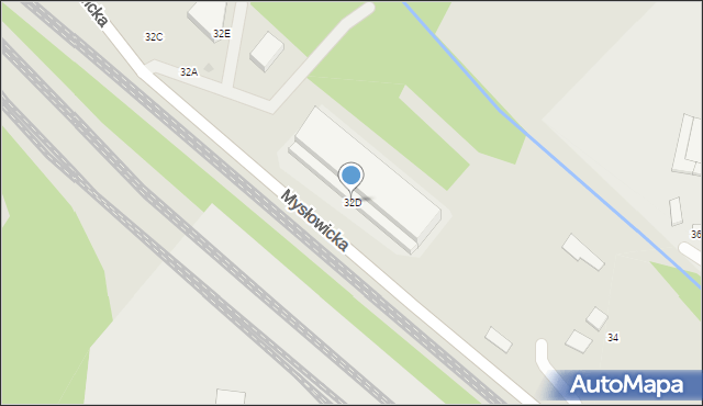 Siemianowice Śląskie, Mysłowicka, 32D, mapa Siemianowice Śląskie