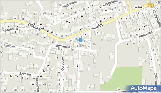 Skała, Mydlarska, 6, mapa Skała