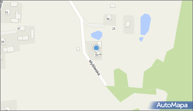 Skrzeszewo, Myśliwska, 33, mapa Skrzeszewo