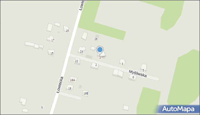 Sokołów Podlaski, Myśliwska, 1, mapa Sokołów Podlaski