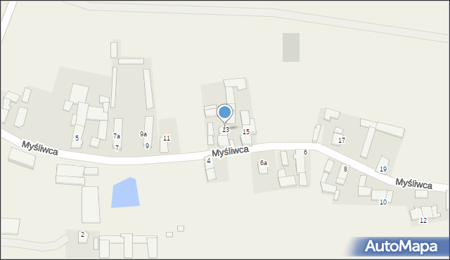 Sprzęcice, Myśliwca, 13, mapa Sprzęcice