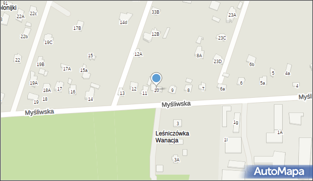 Starachowice, Myśliwska, 10, mapa Starachowic