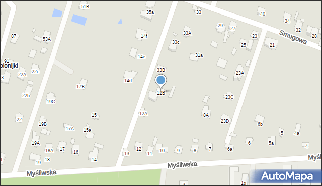 Starachowice, Myśliwska, 12B, mapa Starachowic