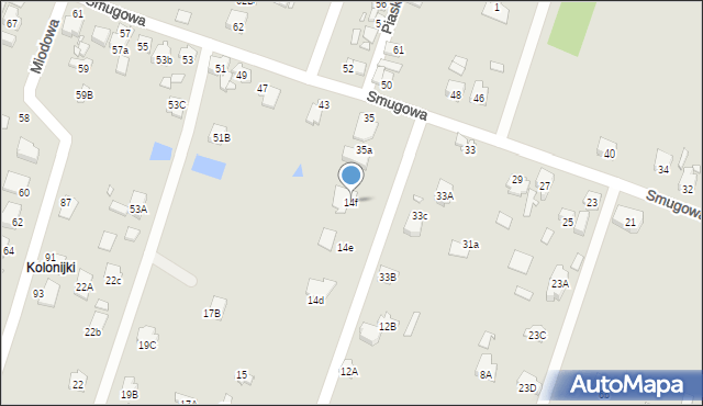 Starachowice, Myśliwska, 14f, mapa Starachowic