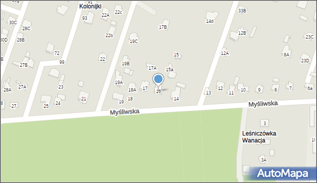 Starachowice, Myśliwska, 16, mapa Starachowic