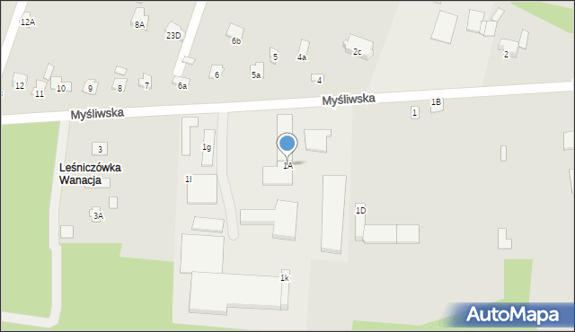 Starachowice, Myśliwska, 1A, mapa Starachowic