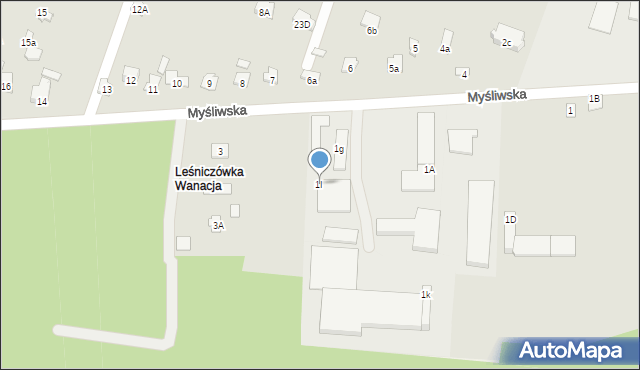 Starachowice, Myśliwska, 1I, mapa Starachowic