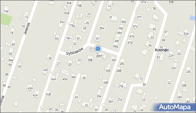 Starachowice, Myśliwska, 30F, mapa Starachowic