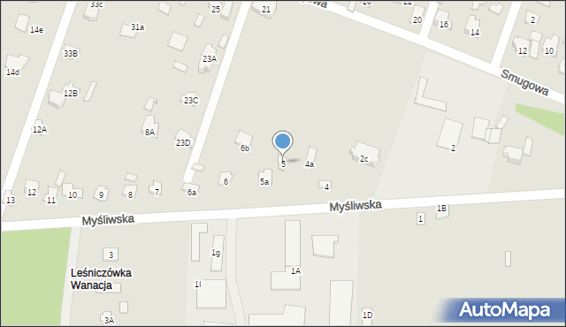 Starachowice, Myśliwska, 5, mapa Starachowic