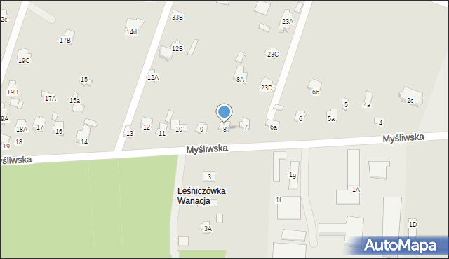 Starachowice, Myśliwska, 8, mapa Starachowic