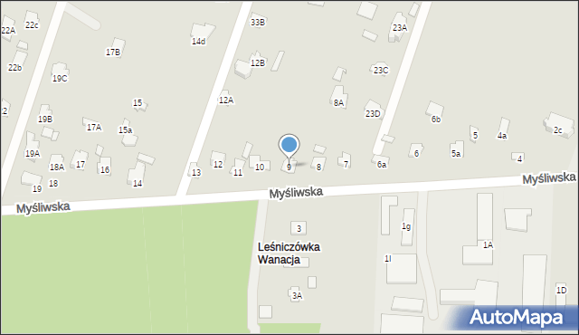 Starachowice, Myśliwska, 9, mapa Starachowic