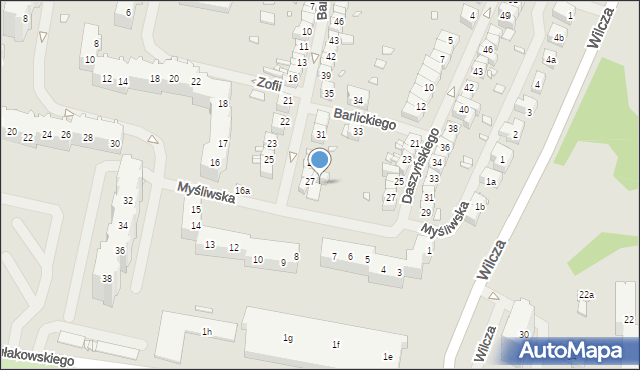 Szczecin, Myśliwska, 15a, mapa Szczecina