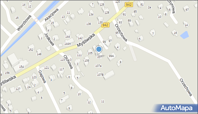 Szczyrk, Myśliwska, 107, mapa Szczyrk