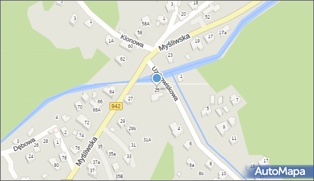 Szczyrk, Myśliwska, 25, mapa Szczyrk