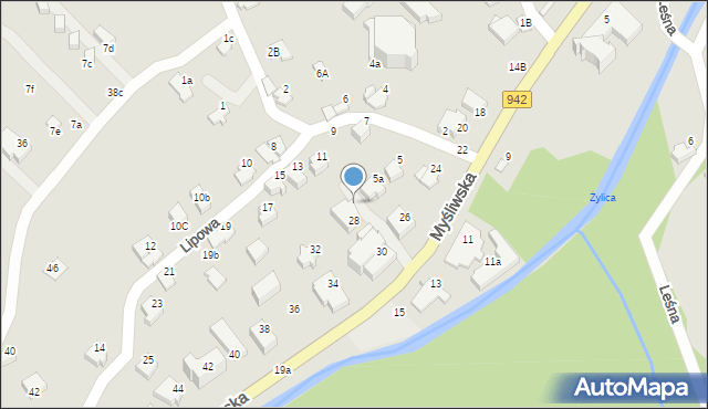 Szczyrk, Myśliwska, 28, mapa Szczyrk