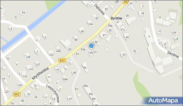 Szczyrk, Myśliwska, 61, mapa Szczyrk