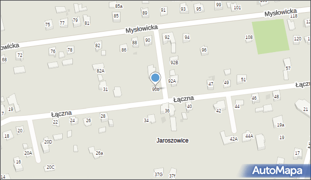 Tychy, Mysłowicka, 90b, mapa Tychów