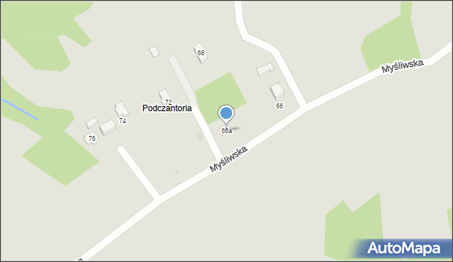 Ustroń, Myśliwska, 66a, mapa Ustroń