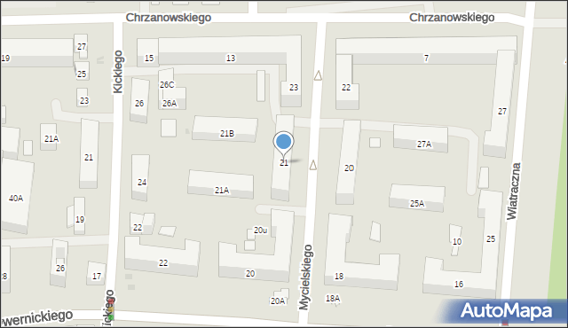 Warszawa, Mycielskiego Ludwika, 21, mapa Warszawy
