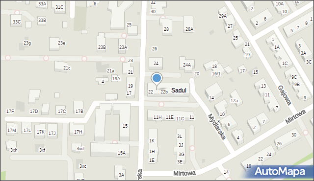 Warszawa, Mydlarska, 22a, mapa Warszawy