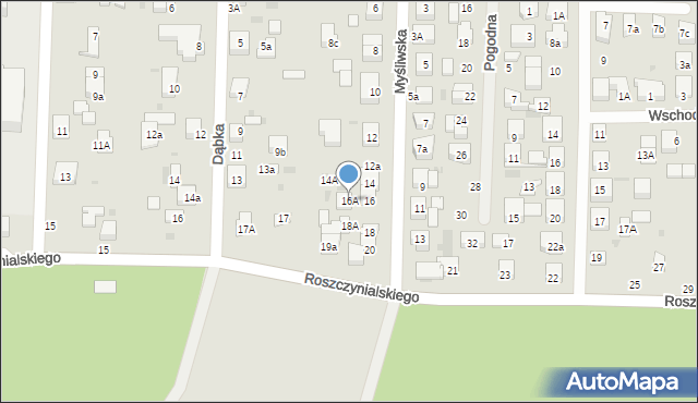 Wejherowo, Myśliwska, 16A, mapa Wejherowo