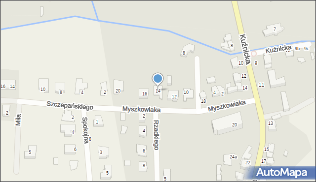 Wieruszów, Myszkowiaka Mariana, ks., 14, mapa Wieruszów