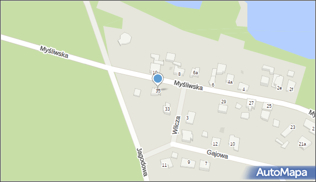 Witnica, Myśliwska, 35, mapa Witnica