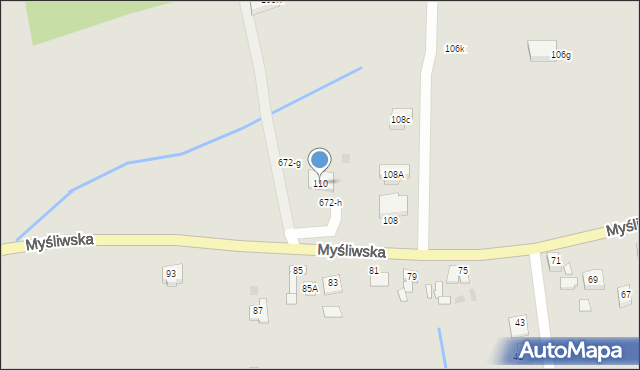 Wronki, Myśliwska, 110, mapa Wronki